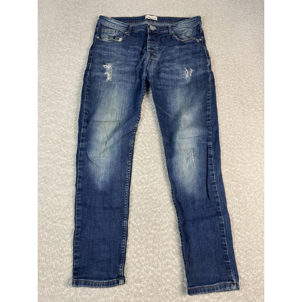 Dsquared2 Jeans Mens 32x27 Blue Slim Skinny Distressed Denim Medium Wash Logo
